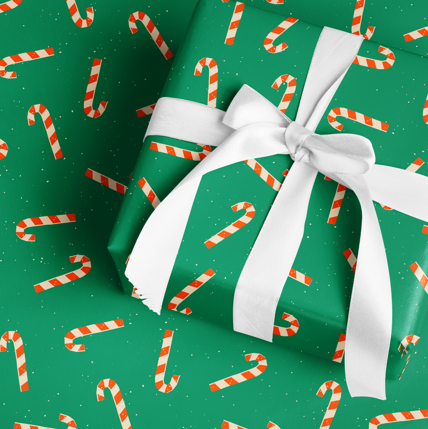 Green Candy Canes | Wrapping Paper