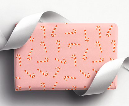Pink Candy Canes | Wrapping Paper