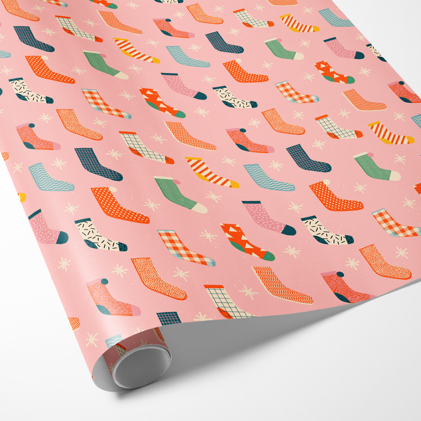 Pink Christmas Stockings | Wrapping Paper