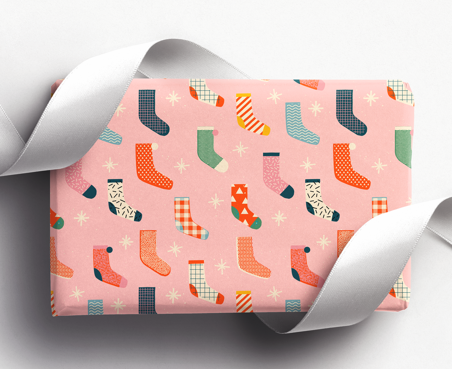 Pink Christmas Stockings | Wrapping Paper